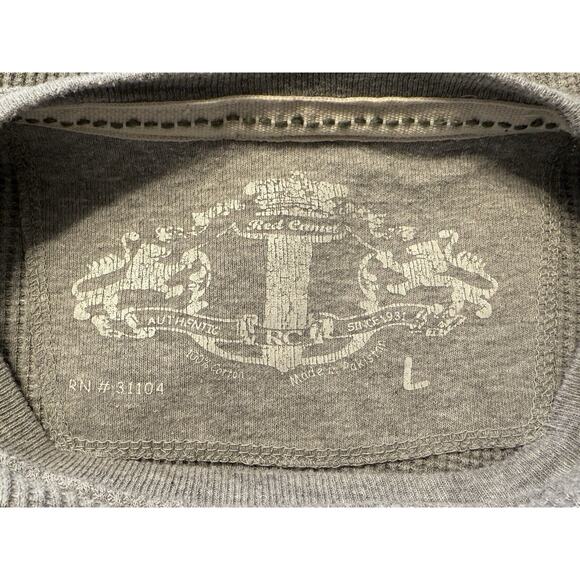 Red Camel Graphic Waffle Long Sleeves T Shirt, Gray & Blue, Sz: L, 76-32 - Picture 8 of 16